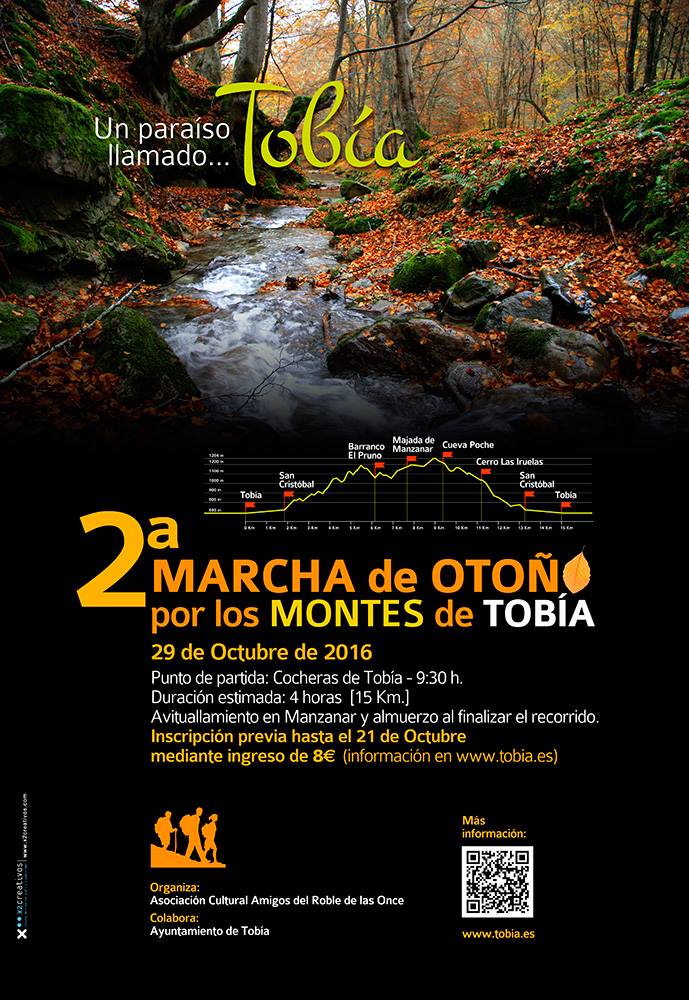 Cartel de la 2ª marcha de otoño por los montes de Tobía